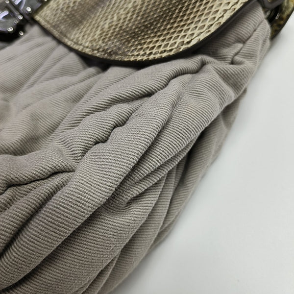 Quilted Fabric Shoulder Bag Gray