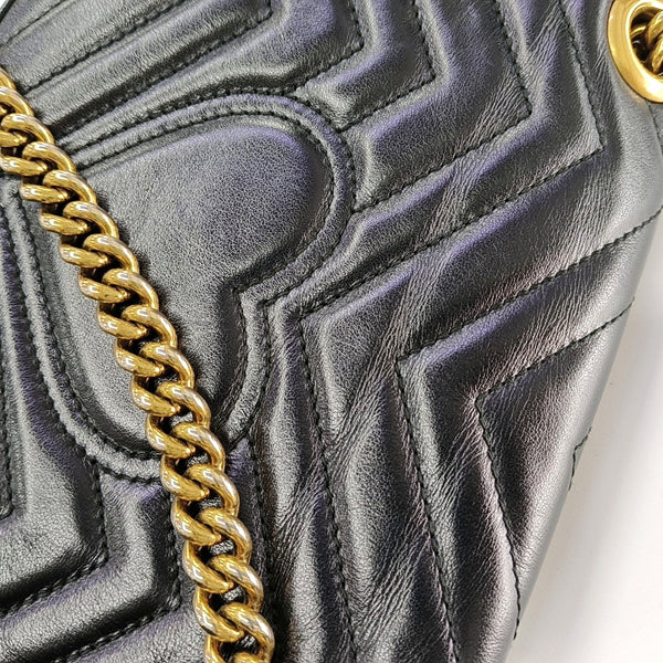 GG Marmont Medium Quilted Calfskin Black