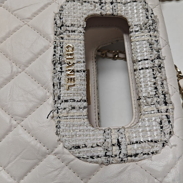 Quilted Calfskin Shoulder Bag White