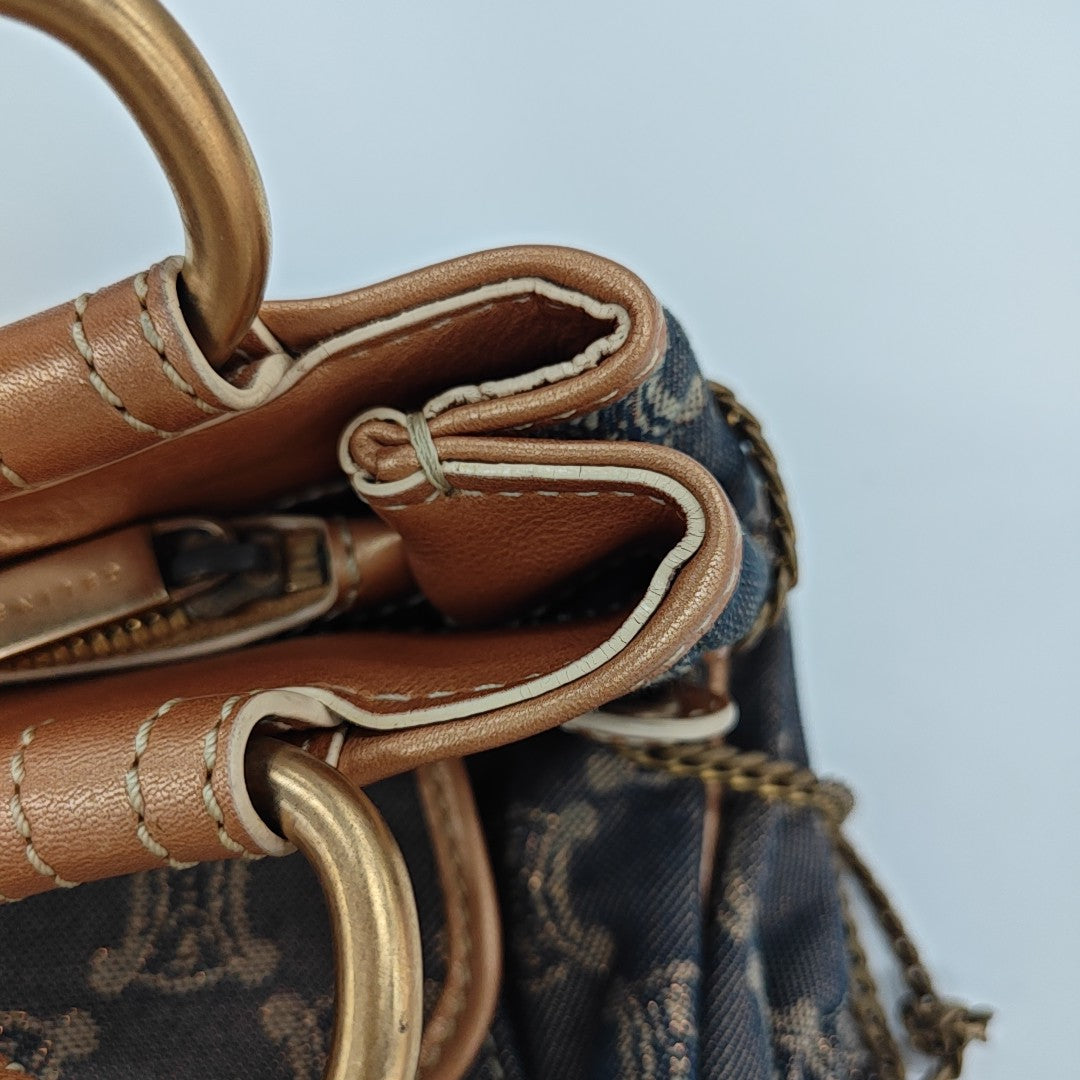 Canvas Top Handle Bag Blue