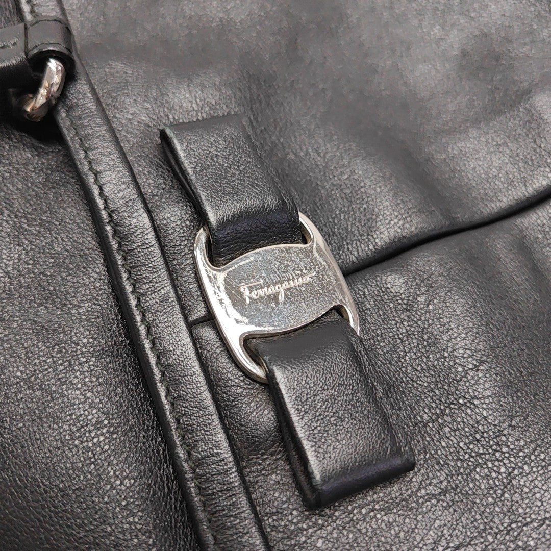 Calfskin Top Handle Bag Black