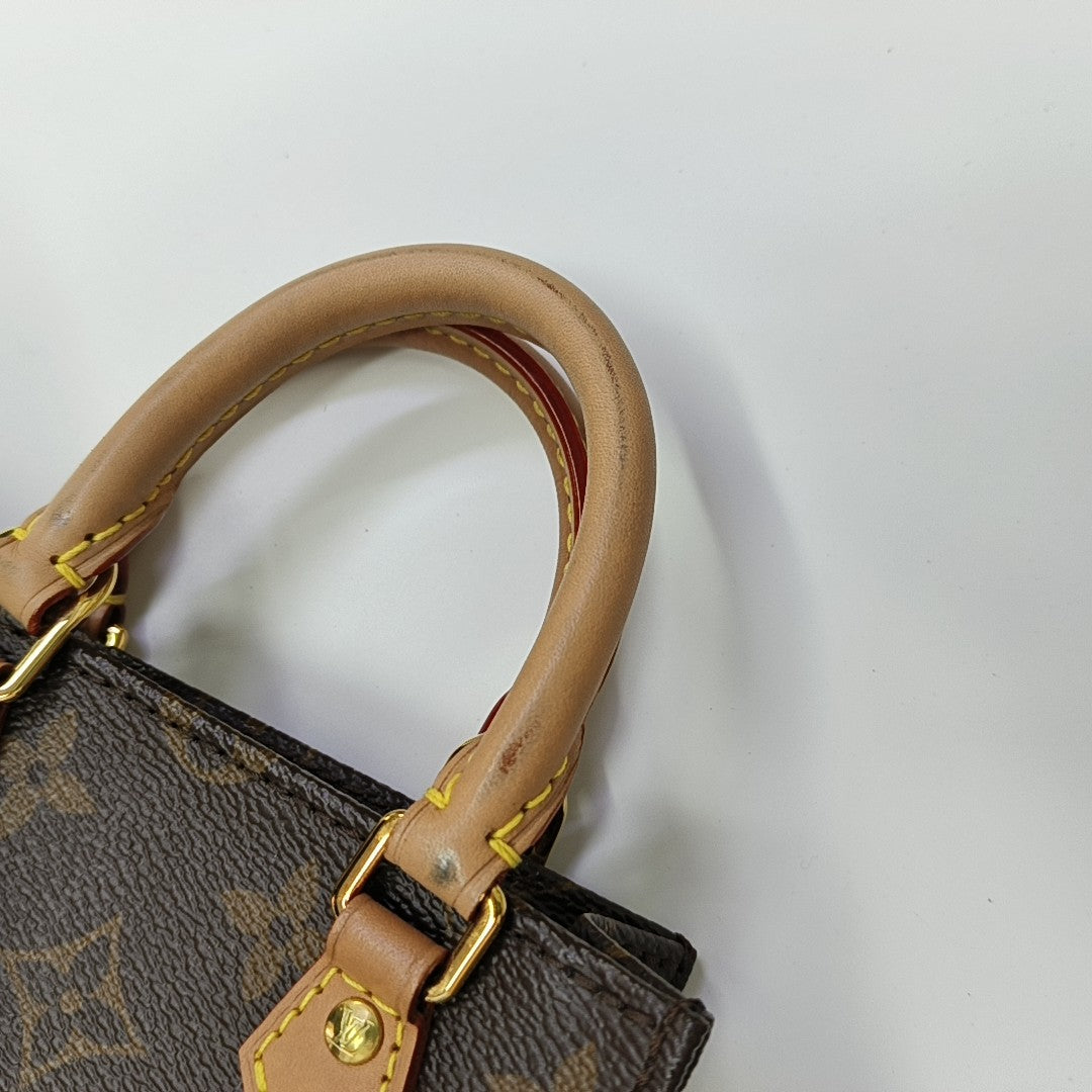 SAC PLAT Mini Monogram Coated Canvas Brown