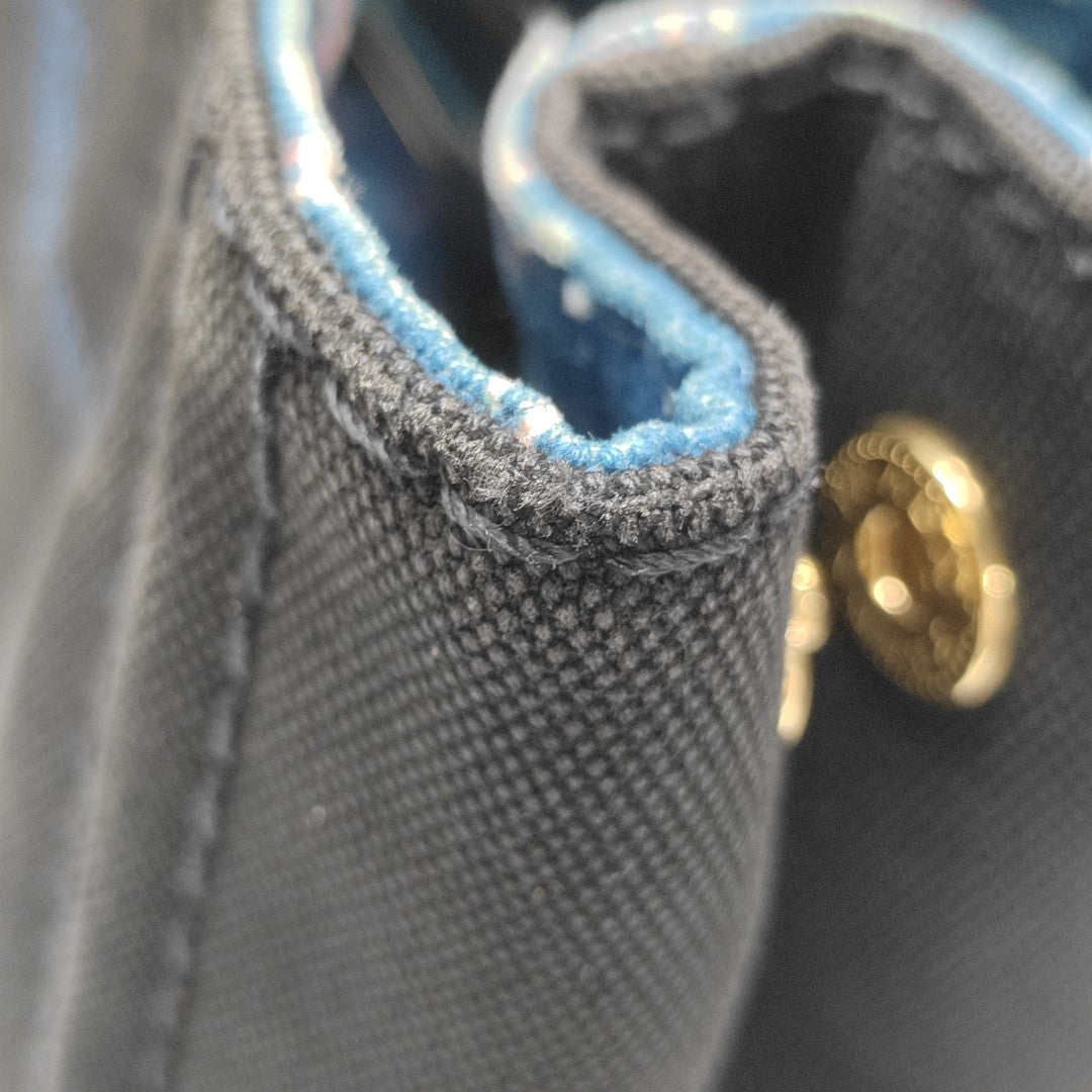 Denim Quilted Canvas Black