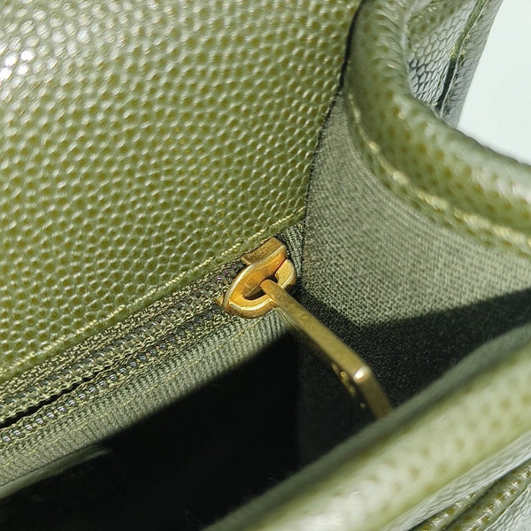 Quilted Grained Calfskin Small Green