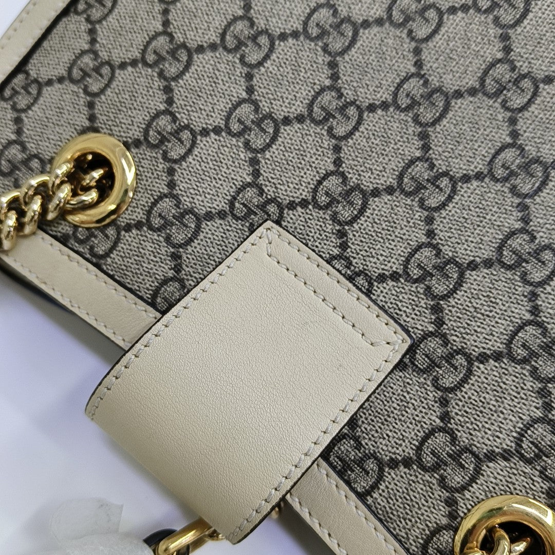 Padlock Small Monogram Coated Canvas Beige
