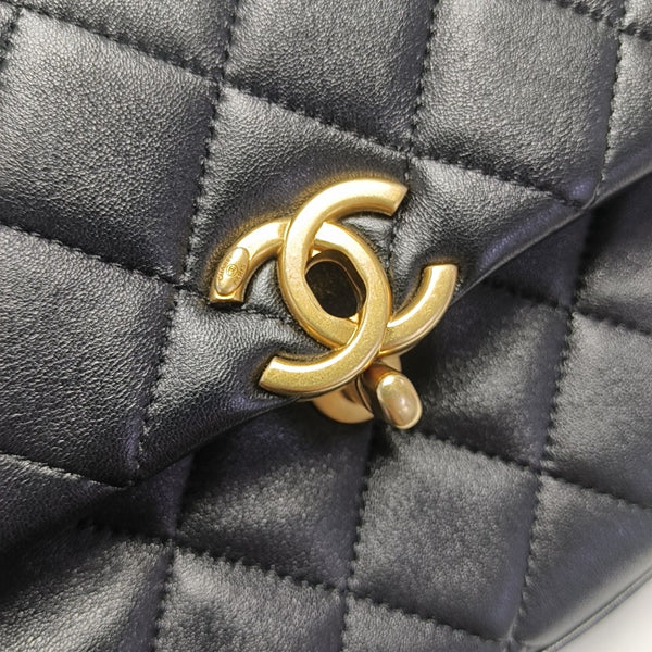 Quilted Lambskin Shoulder Bag Mini Black