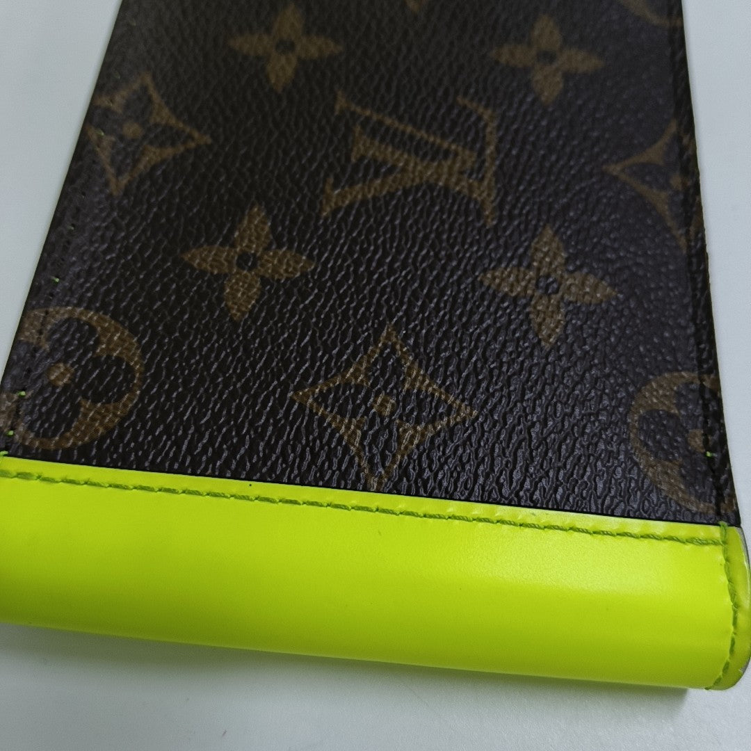 GASPAR Monogram Coated Canvas Brown Wallet