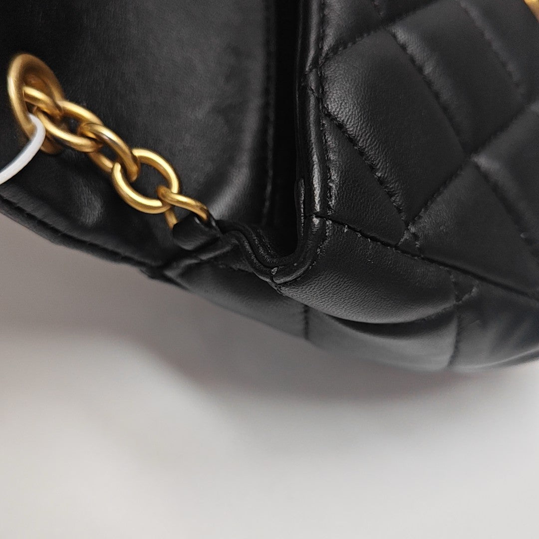 Quilted Lambskin Shoulder Bag Mini Black