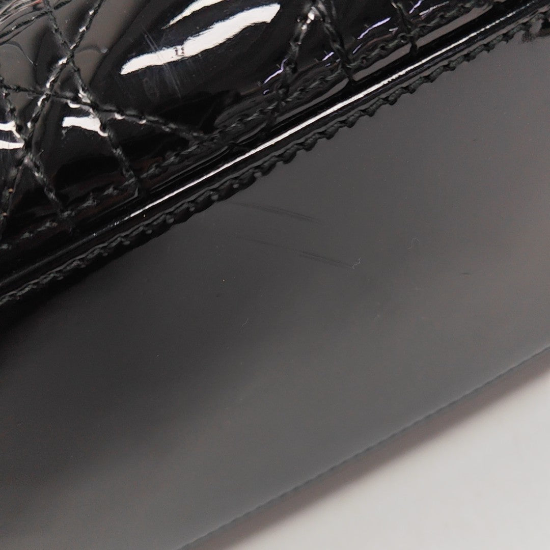 Lady Dior Medium Cannage Patent Leather Black