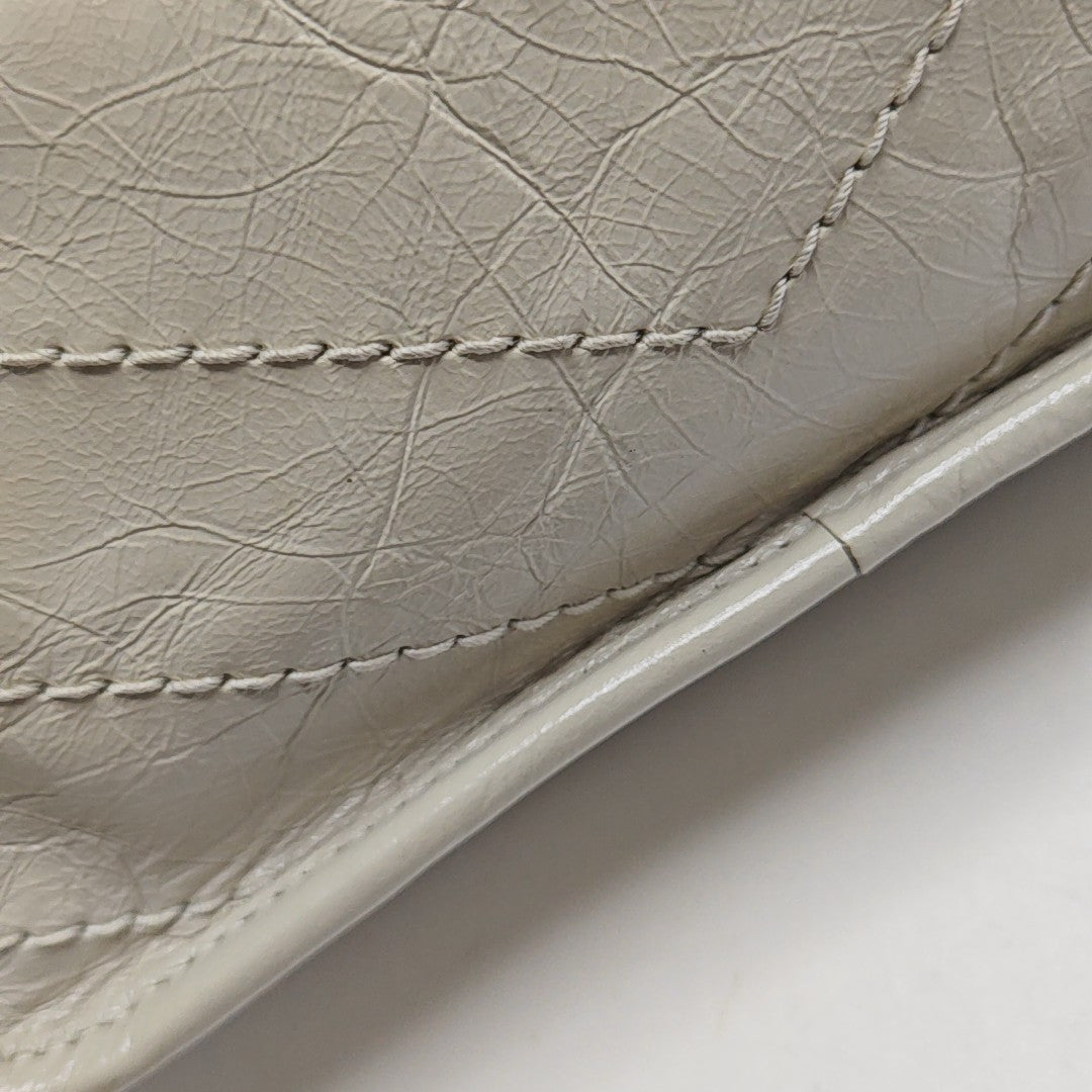 NIKI Mini Chevron Calfskin White