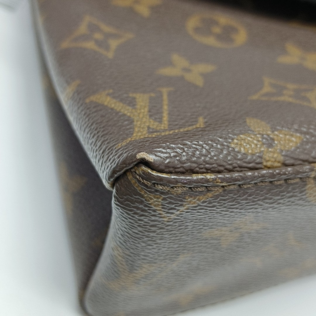 SAINT MICHEL Monogram Coated Canvas Black