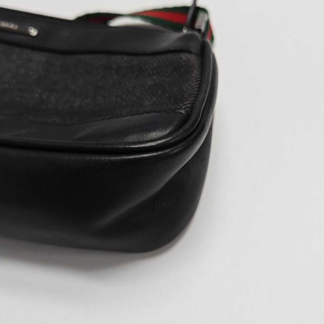 Denim Top Handle Bag Black
