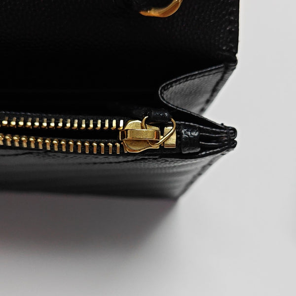 MONOGRAM Chevron Calfskin Black