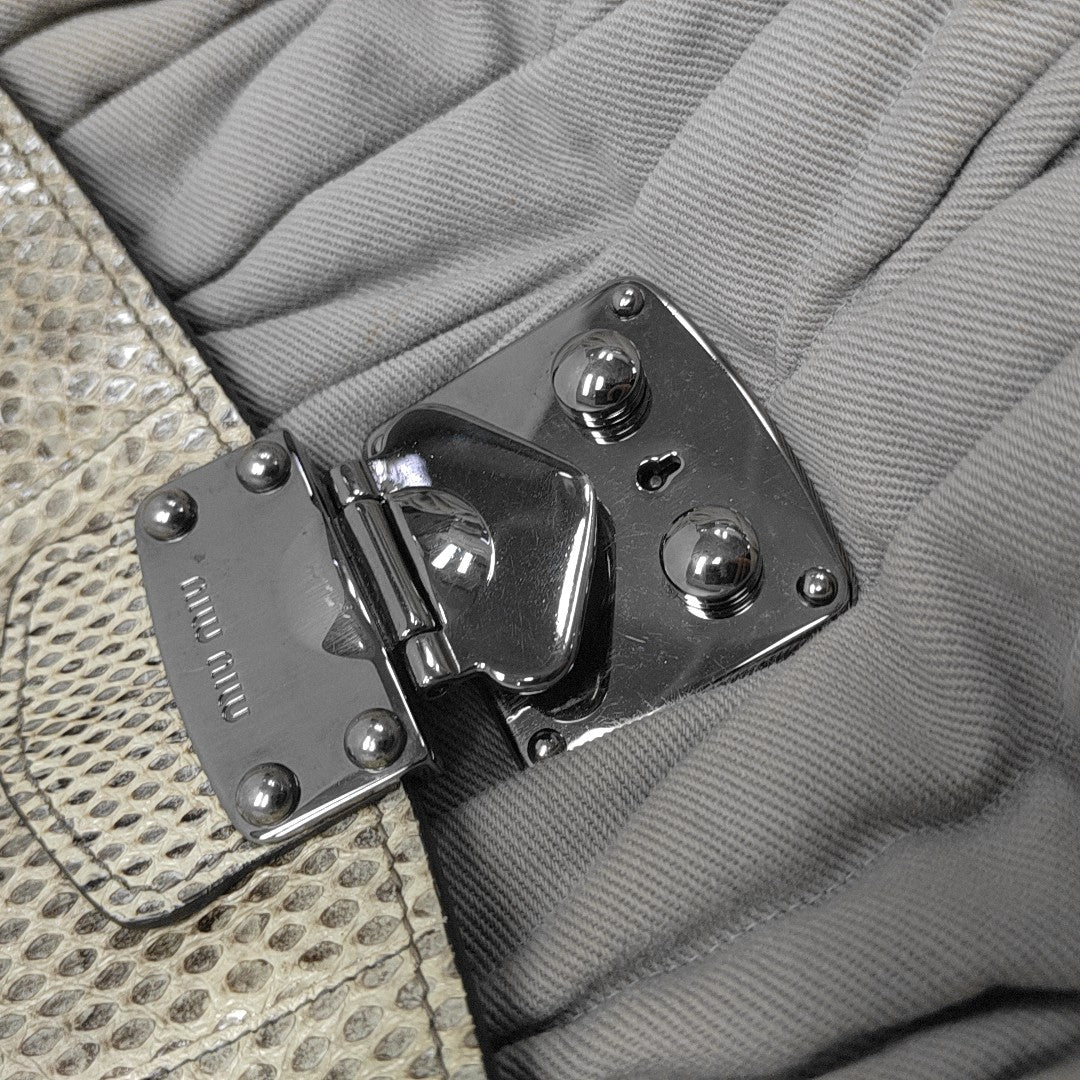 Quilted Fabric Shoulder Bag Gray