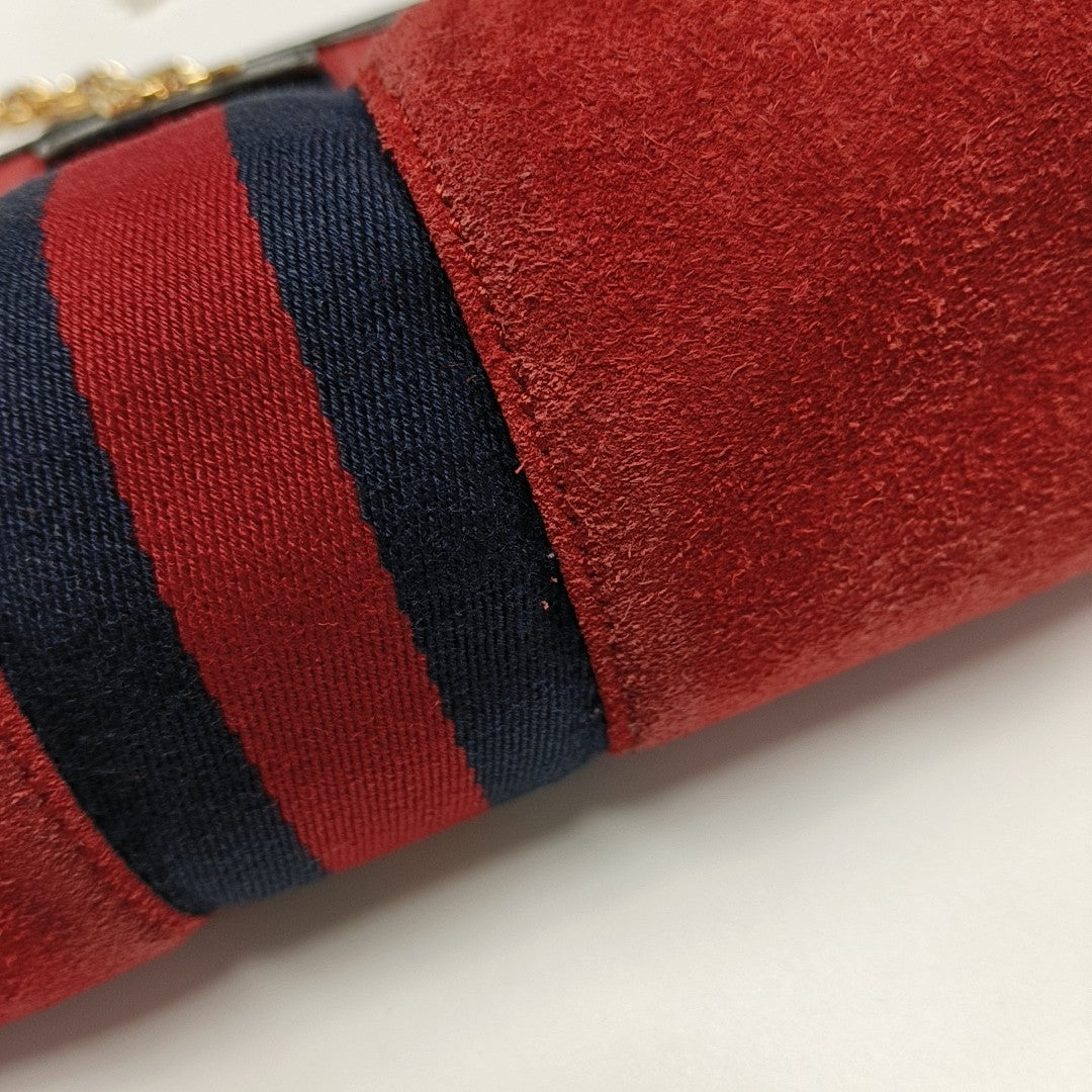 Ophidia Small Monogram Suede Red