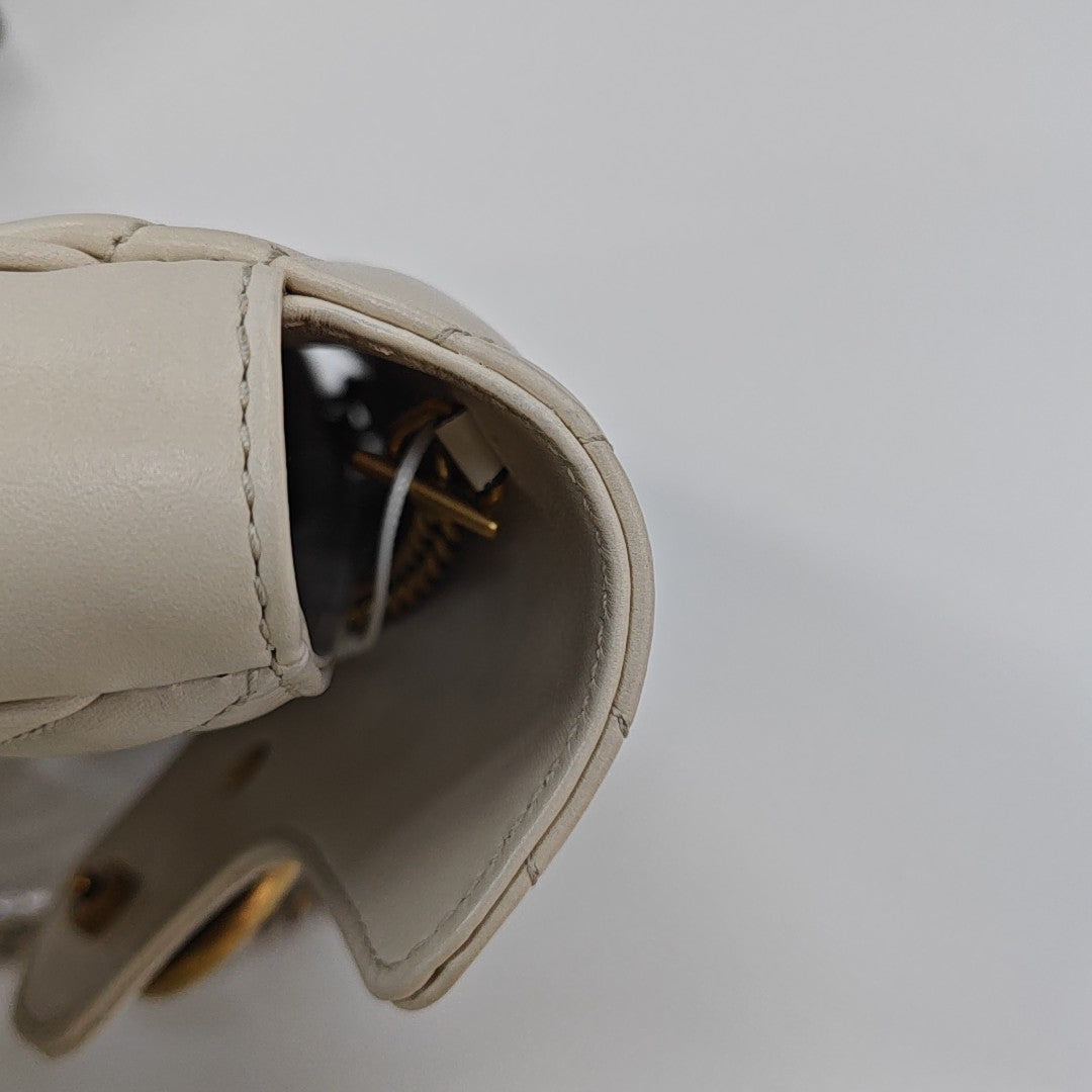 GG Marmont Mini Quilted Calfskin White
