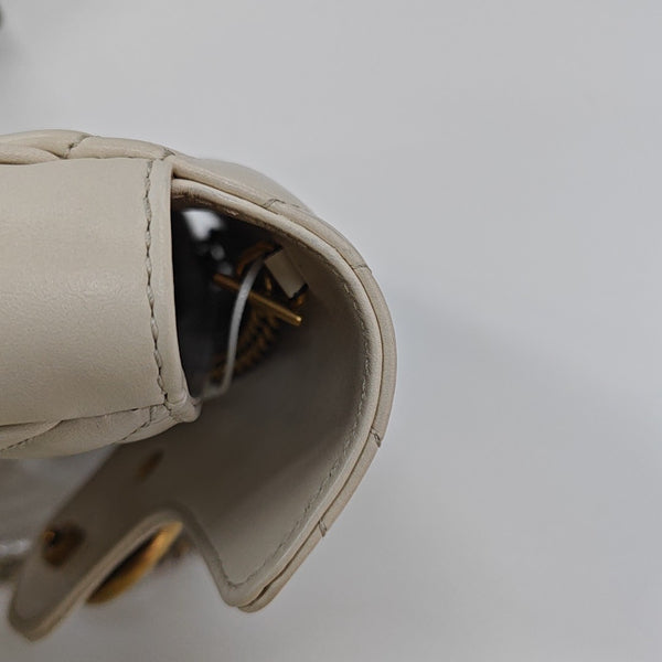 GG Marmont Mini Quilted Calfskin White