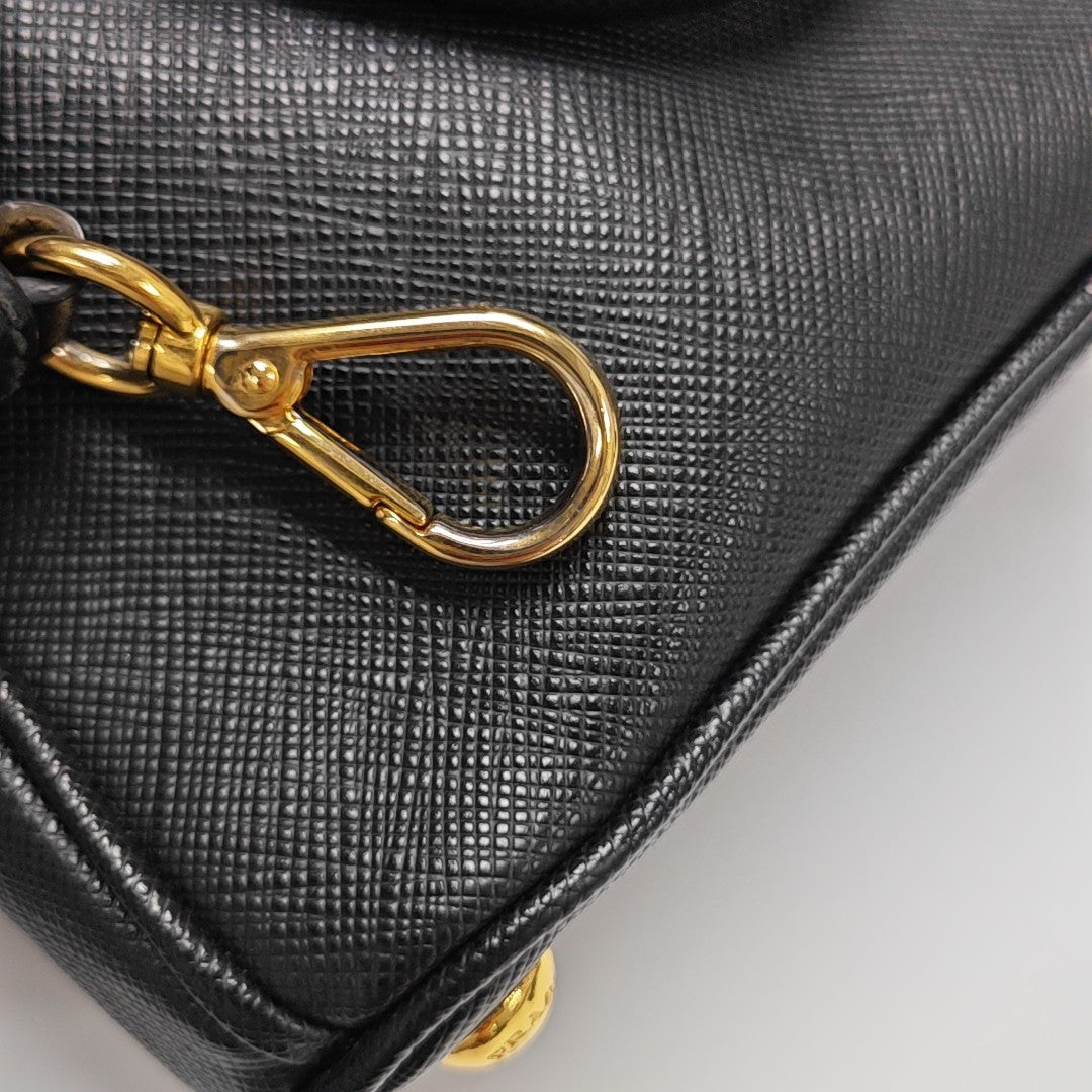 Galleria Super Mini Saffiano Calfskin Black