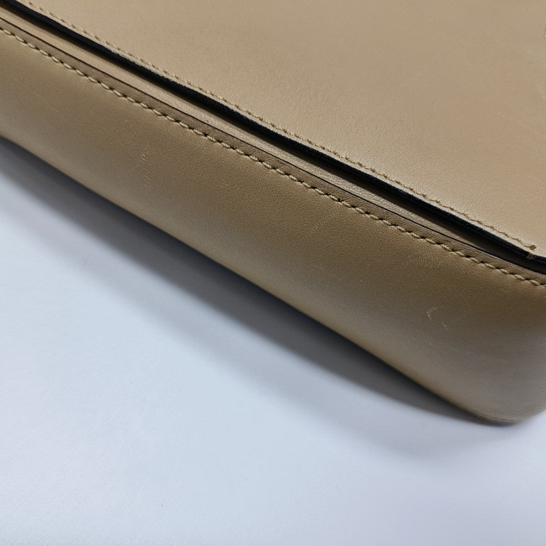 Calfskin Shoulder Bag Beige