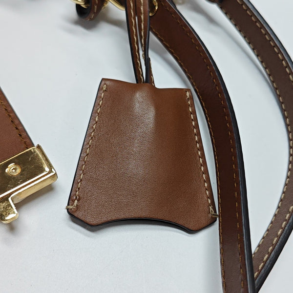 Padlock Small Monogram Coated Canvas Beige