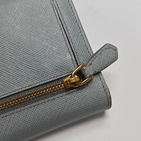 Saffiano Calfskin Clutch Blue