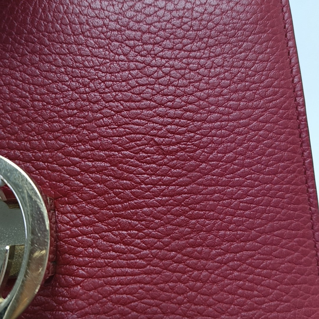 Interlocking G Small Calfskin Red