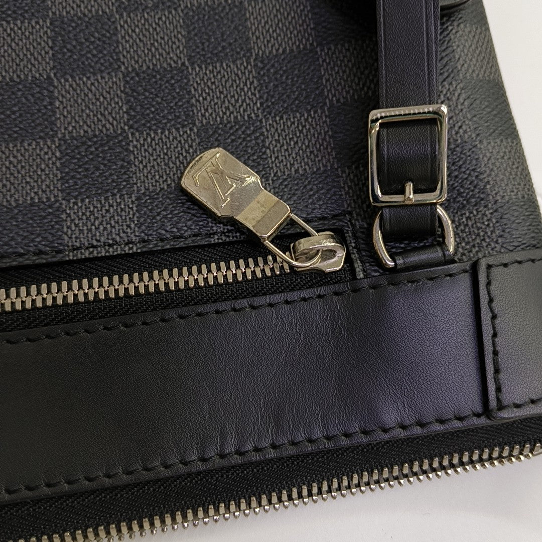 MICK Damier Graphite Coated Canvas Gray