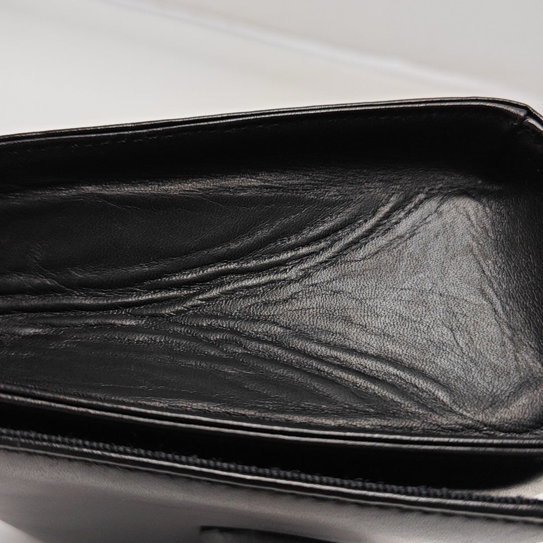 Calfskin Top Handle Bag Black