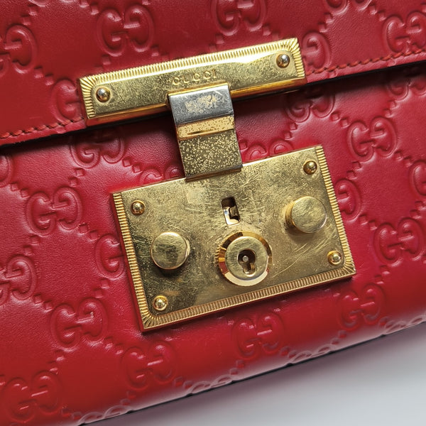 Padlock Small Monogram Calfskin Red