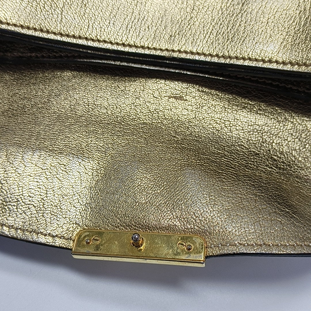 Calfskin Shoulder Bag Gold