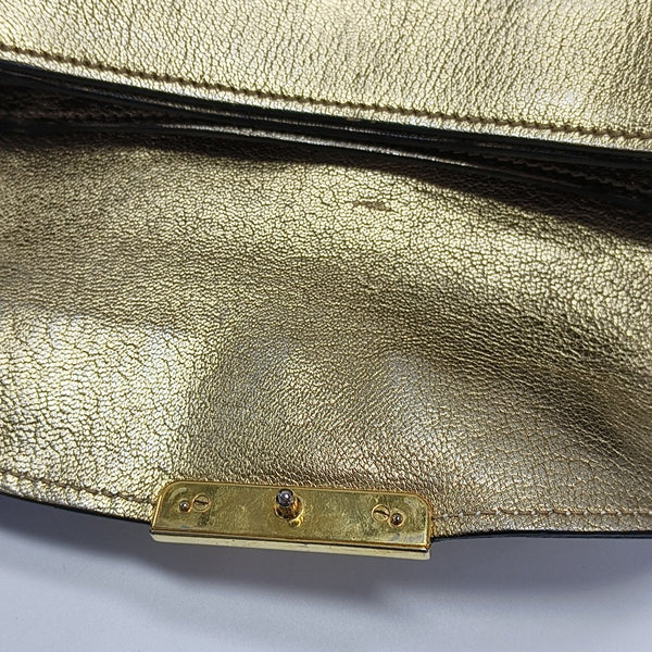 Calfskin Shoulder Bag Gold