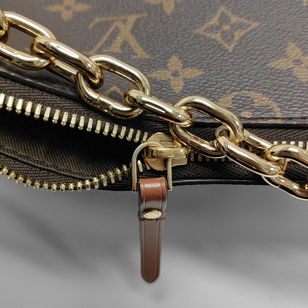 LOOP HOBO Monogram Coated Canvas Brown