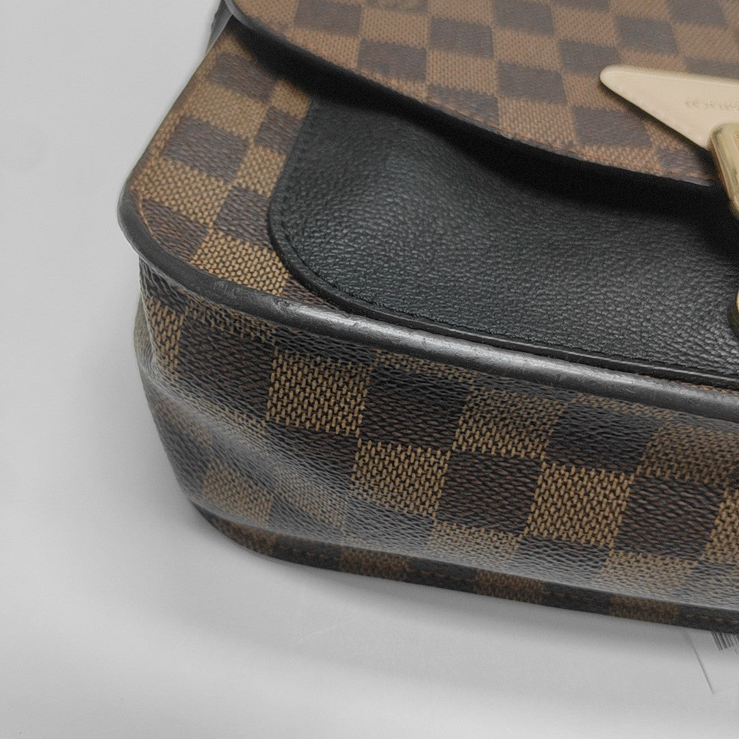 BEAUMARCHAIS Damier Ebene Coated Canvas Brown