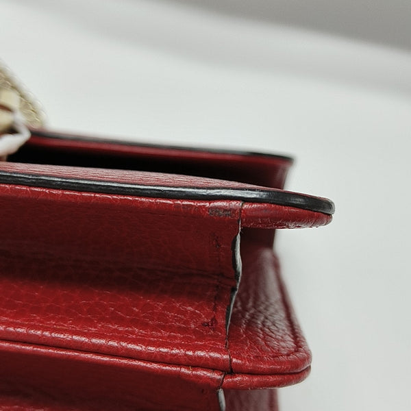 Interlocking G Small Calfskin Red