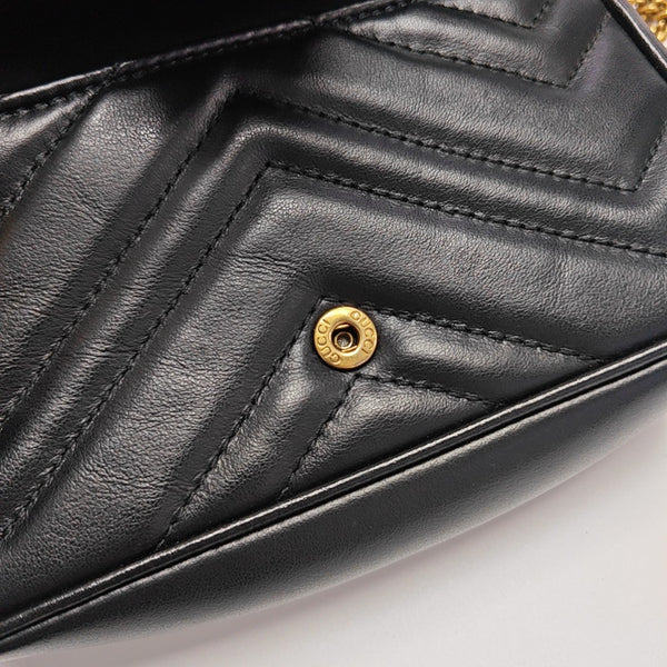 GG Marmont Mini Quilted Calfskin Black