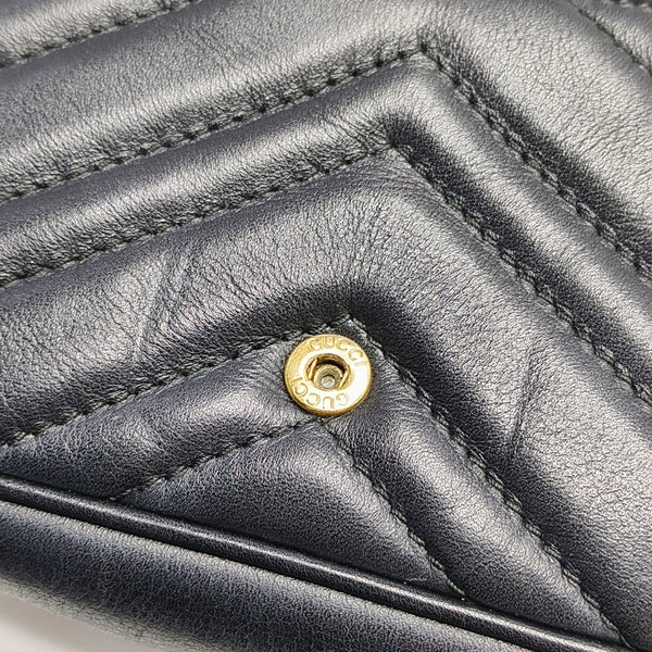 GG Marmont Mini Quilted Calfskin Black