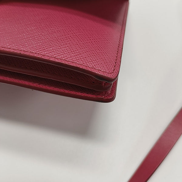 Saffiano Calfskin Shoulder Bag Mini Red