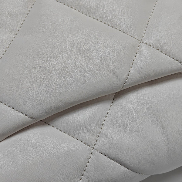 CHANEL 19 Small Quilted Lambskin White