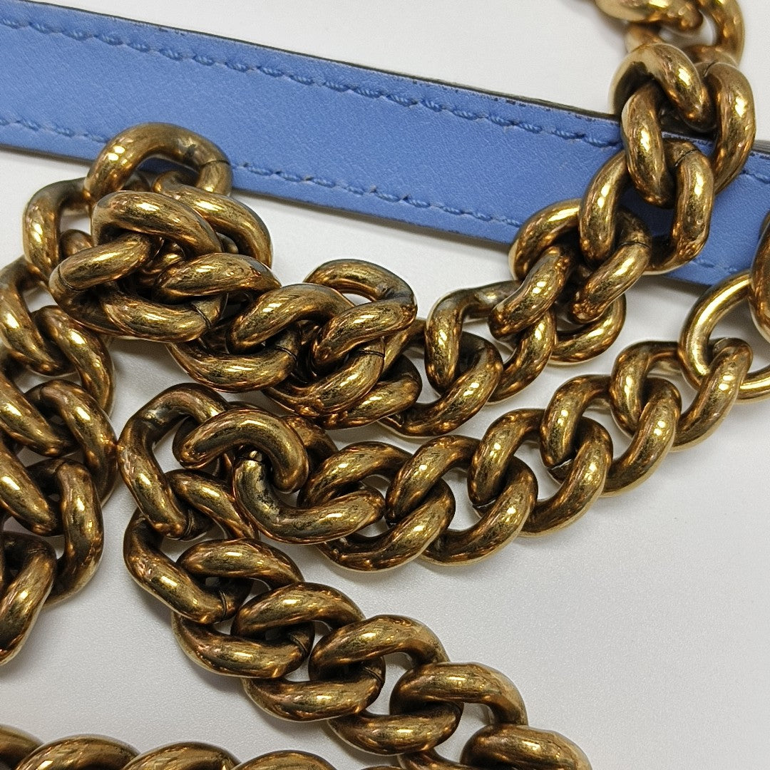 GG Marmont Medium Quilted Calfskin Blue