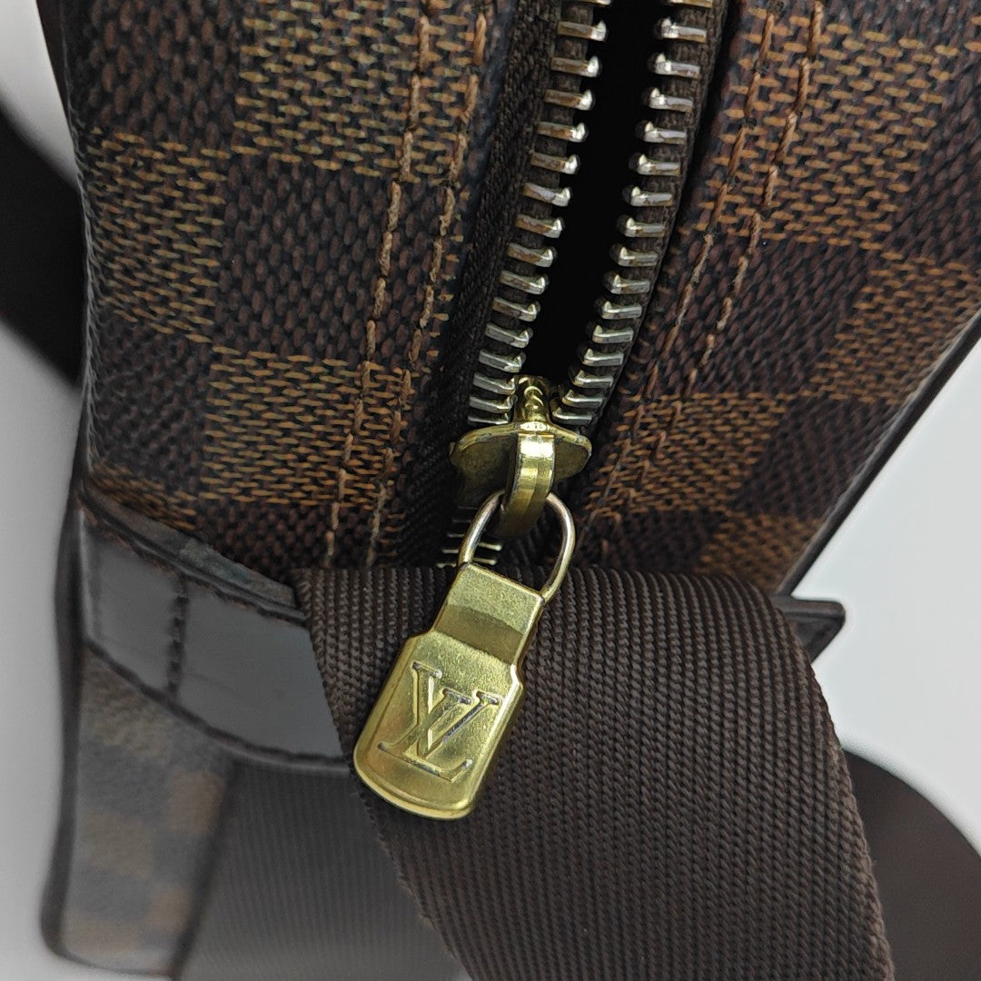 OLAV PM Damier Ebene Coated Canvas Brown