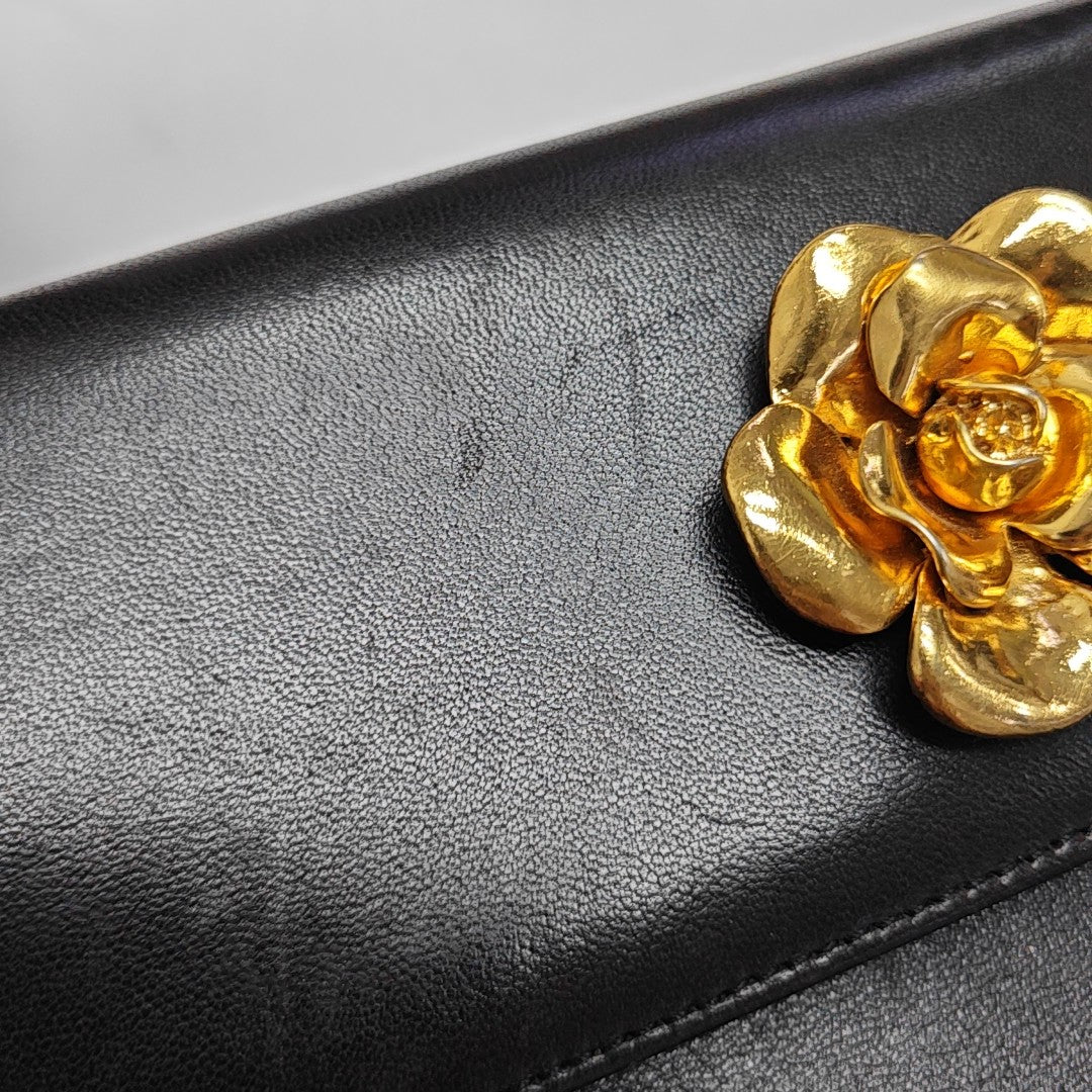 Lambskin Top Handle Bag Brown