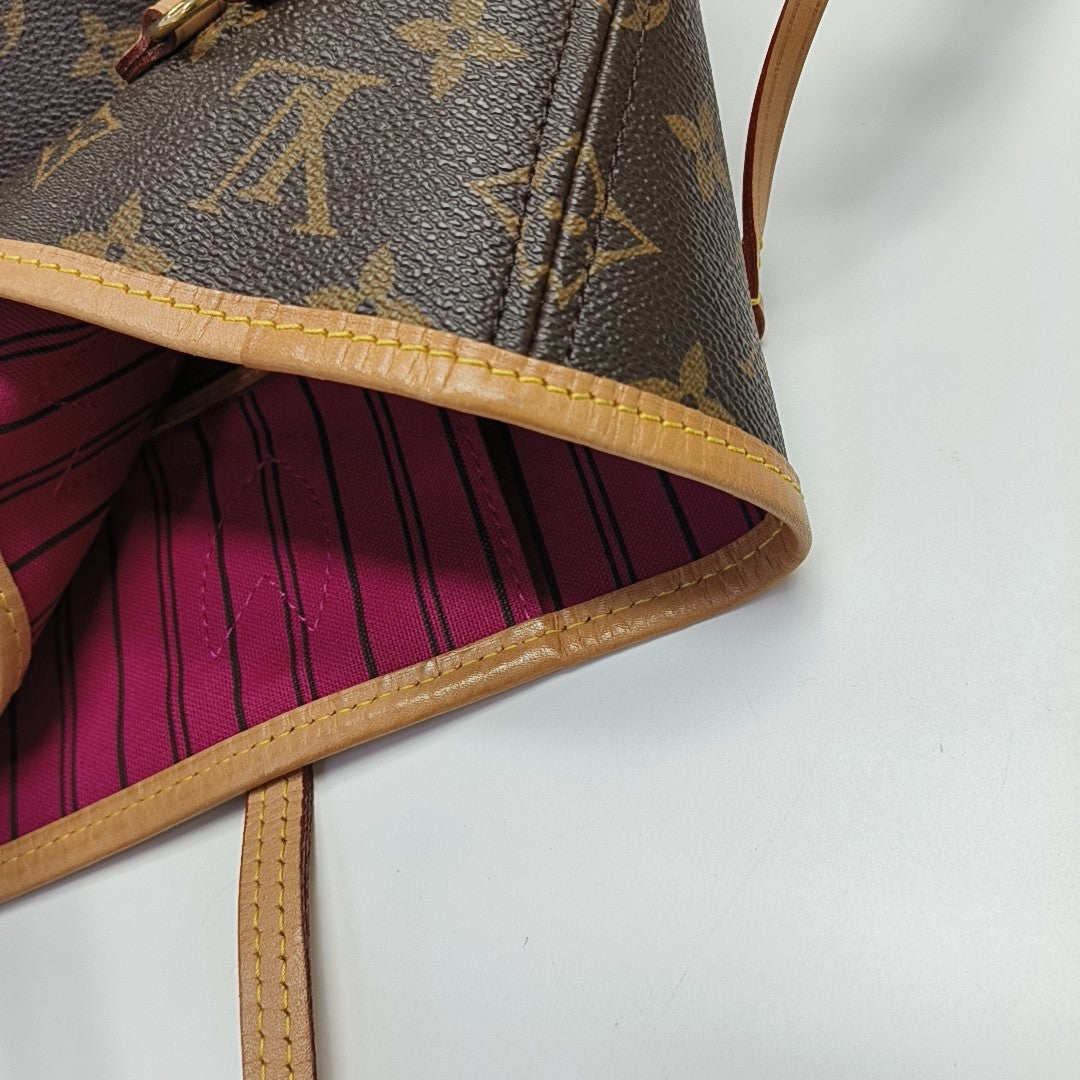 NEVERFULL MM Monogram Coated Canvas Brown