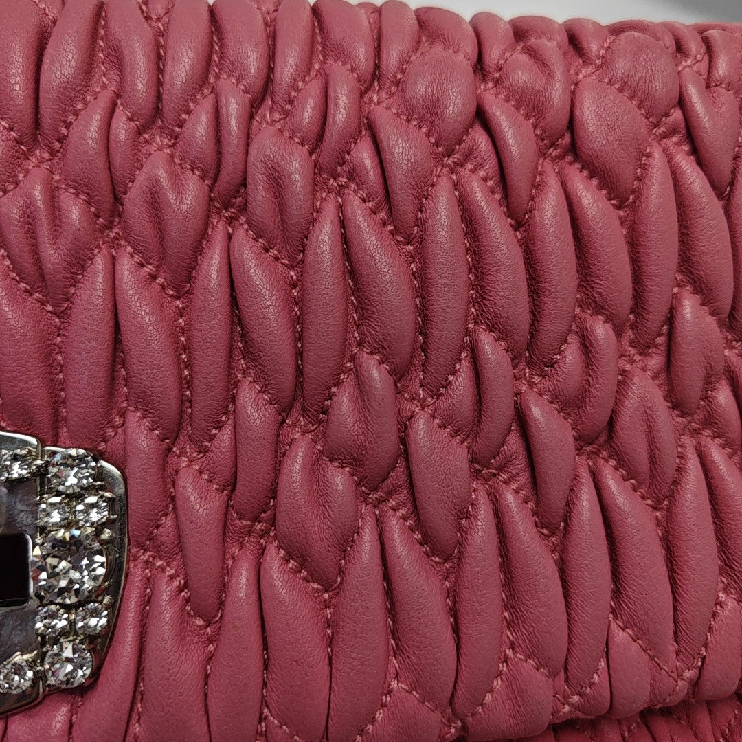 Crystal Quilted Lambskin Pink