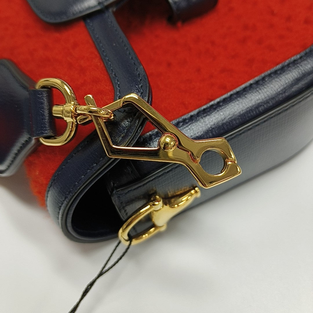 Authenticated pre-owned  Horsebit 1955 Fabric Red - Crossbody Bag at Looply