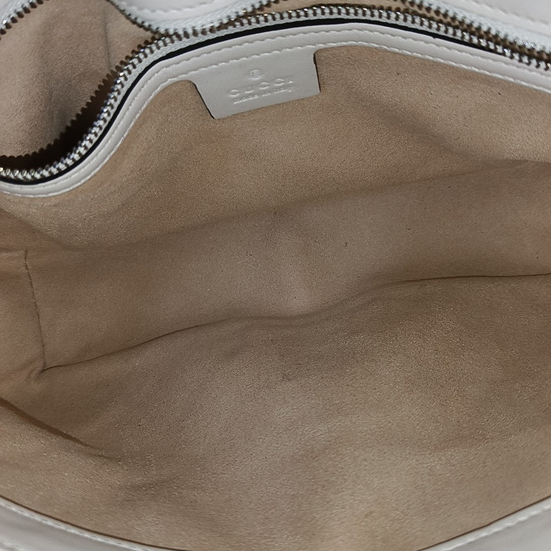 GG Marmont Medium Quilted Calfskin White