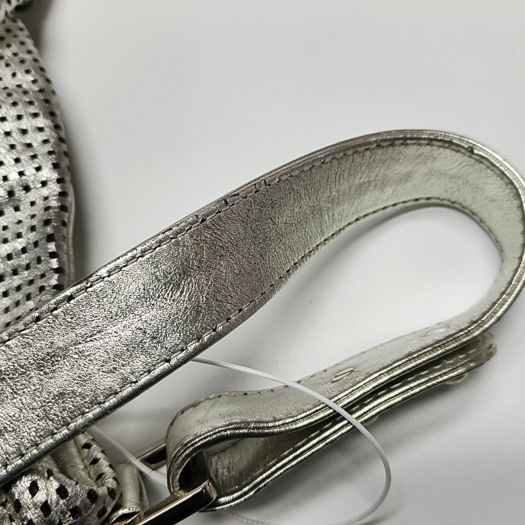 RODEO DRIVE Extra Large Calfskin Silver