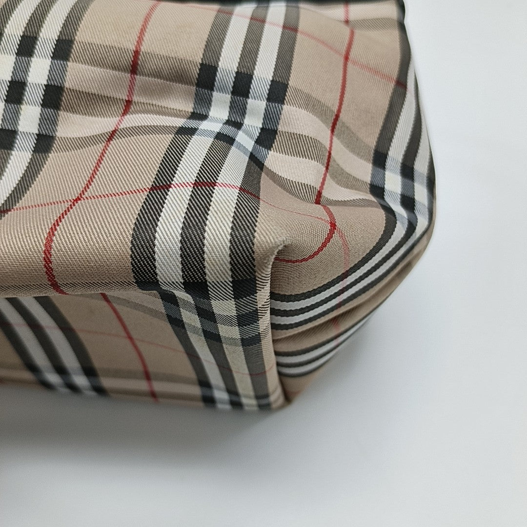 Coated Canvas Top Handle Bag Brown