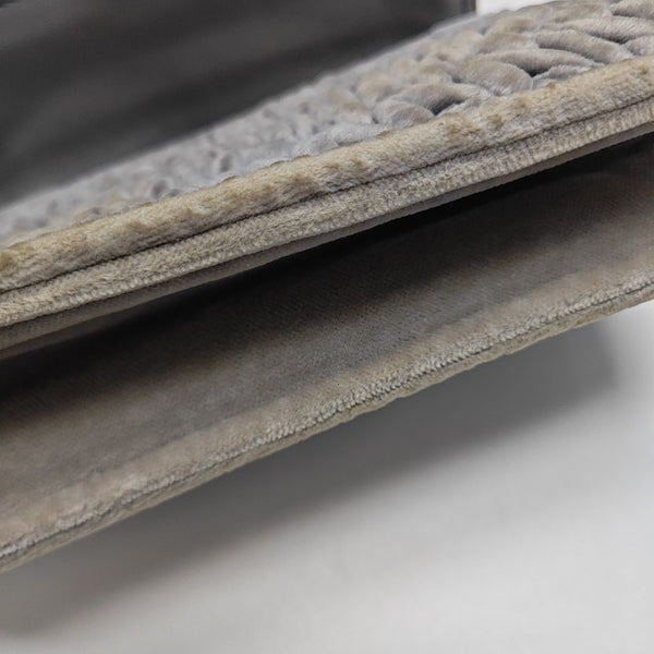 Quilted Velvet Shoulder Bag Gray