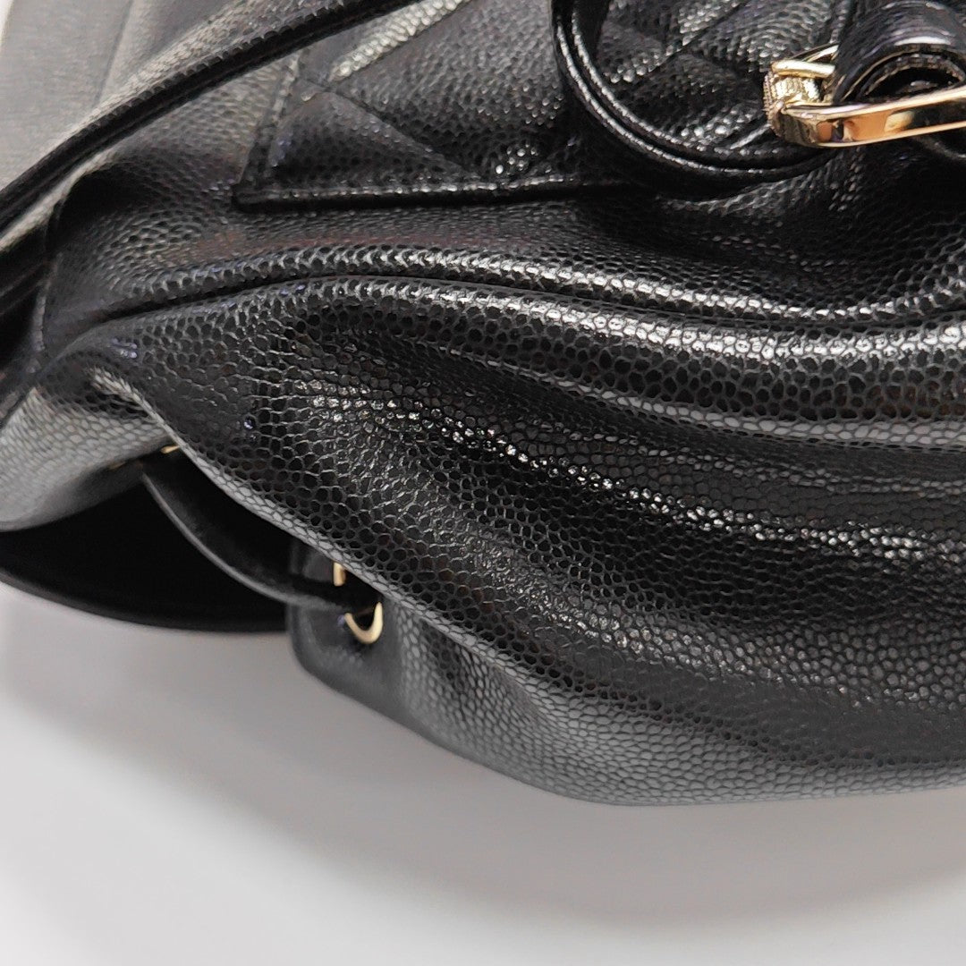 BUSINESS AFFINITY Quilted Grained Calfskin Black