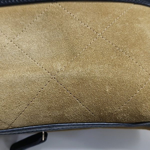 Quilted Suede Shoulder Bag Brown
